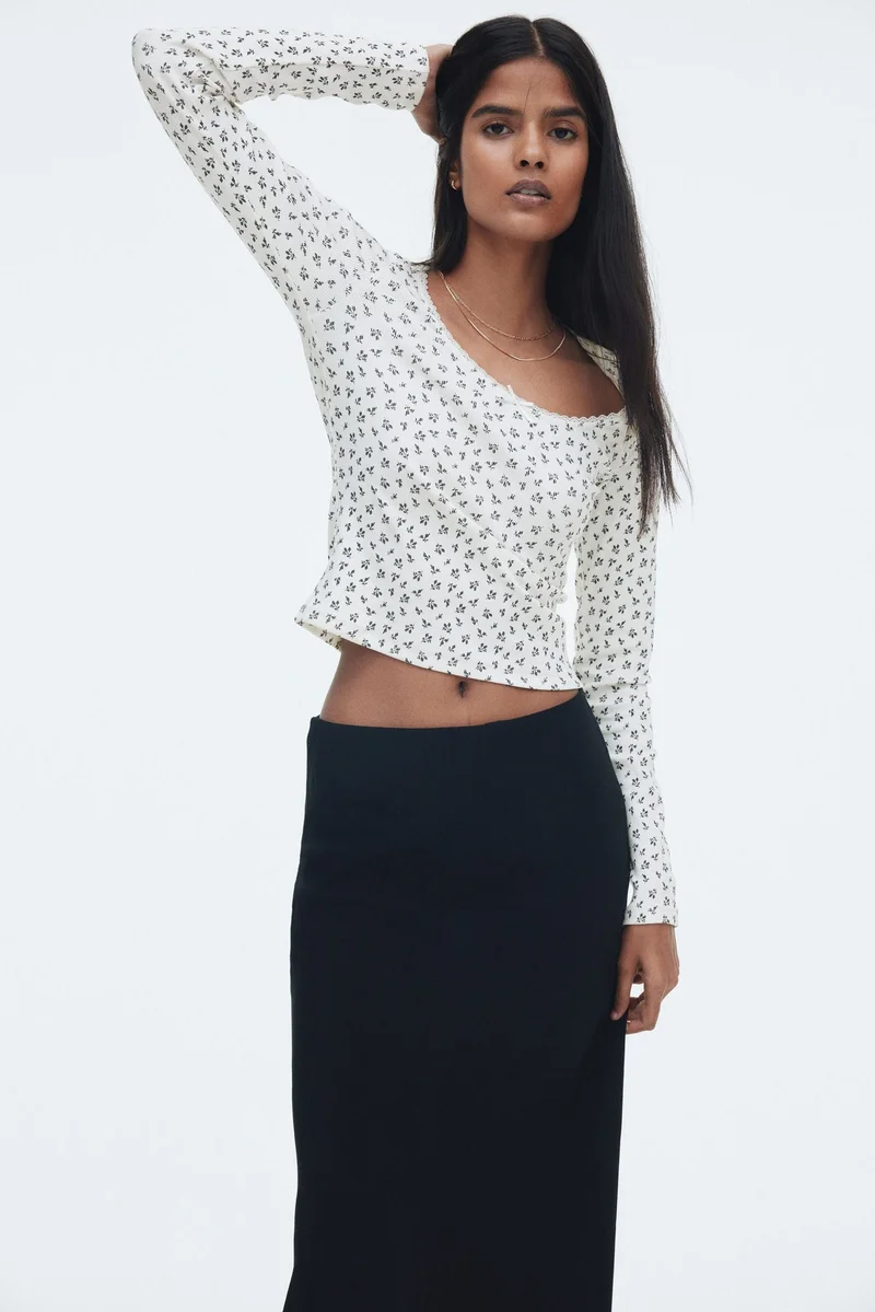 H&M Ribbed jersey top